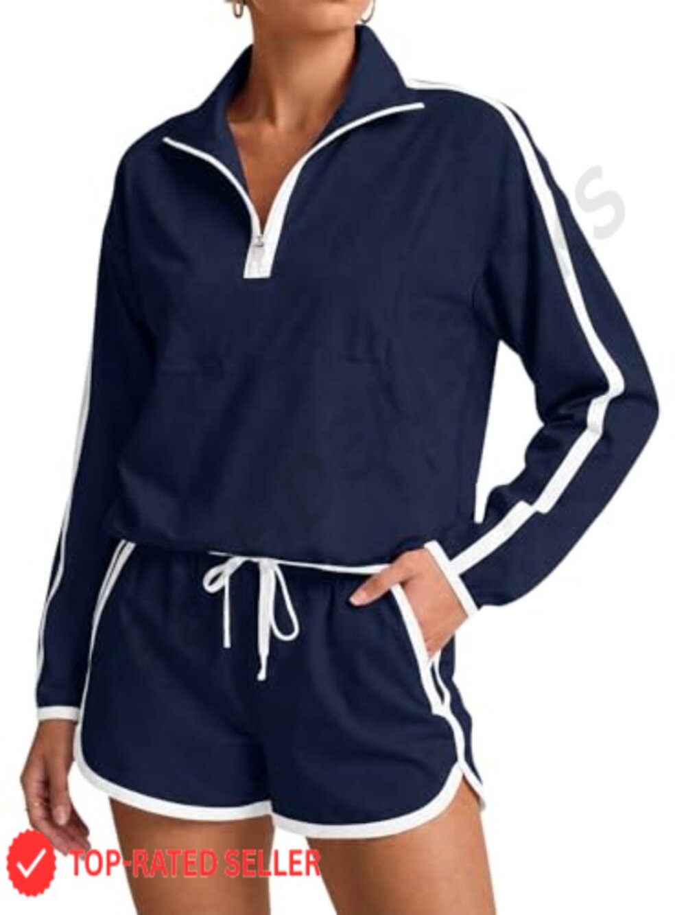 UPF 50+ 2-Piece Athletic Set: Lightweight Windbreaker Jacket & Shorts, Active